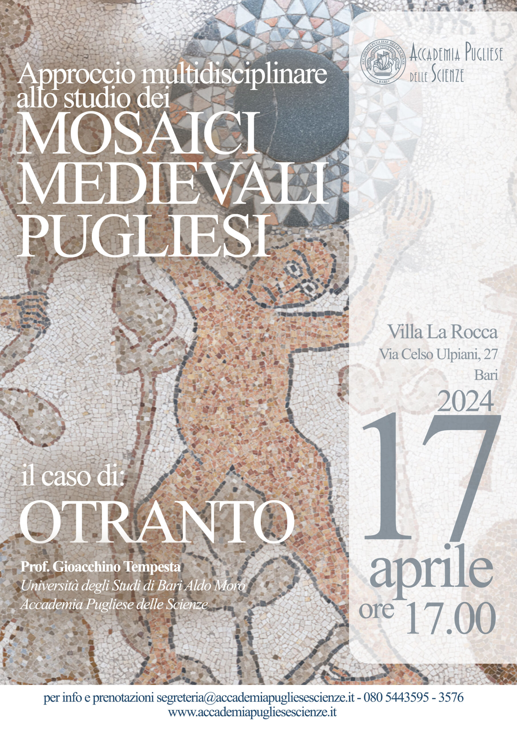 Mosaici Medievali Pugliesi – Otranto – 17 aprile 2024 – Accademia Pugliese delle Scienze