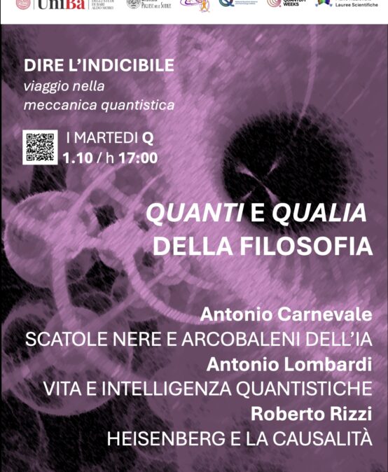 Quanti e Qualia della filosofia – 1 ottobre 2024 – ciclo Dire l’Indicibile